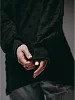 Женский свитшот Ребека / Махра черный сердечки №7