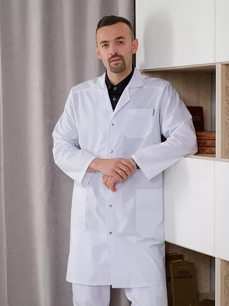Халат медицинский мужской М-015 Тиси / белый