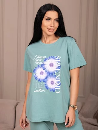 Женский костюм с брюками мод.2268/2 / Ментол