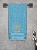 Полотенце махровое с вышивкой 50x90 "Люблю тебя" / синее №3