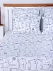 Простыня поплин / Кошки белый №1