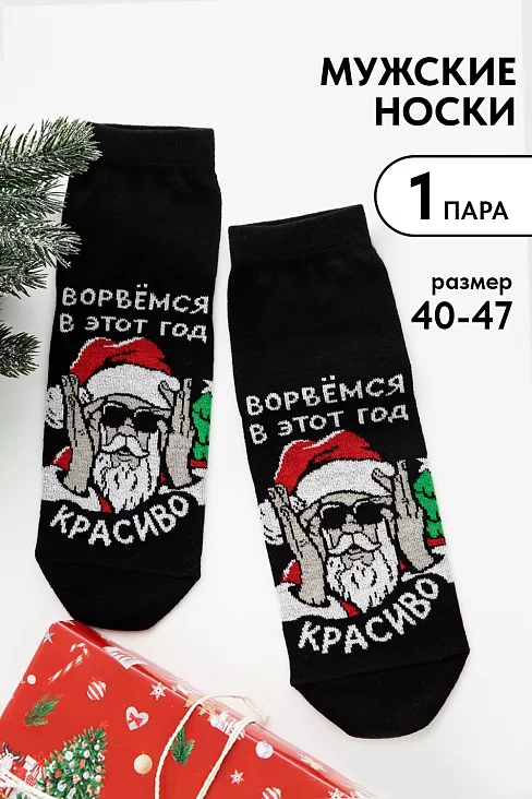 Носки мужские стандарт Ворвёмся / черный