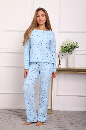Женский костюм с брюками 88405 / голубой