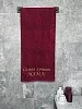 Полотенце махровое с вышивкой "Самая лучшая мама" / бордовое №1