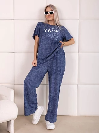 Женский костюм с брюками мод.2225 / Синий