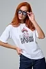 Женская футболка 8580/1 унисекс / белая+королевна №2