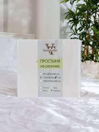 Простыня на резинке перкаль / В ассортименте
