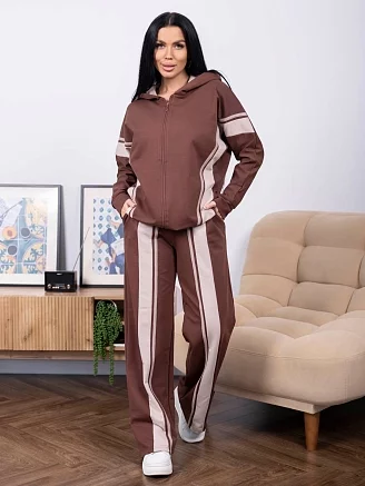 Женский костюм с брюками мод.2254 / коричневый
