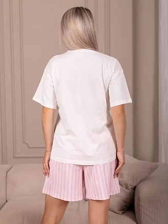 Женский костюм с шортами мод.2227/1 / Розовый