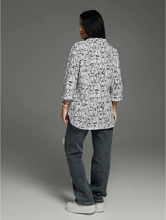Женская туника Жанетта / Графика белая