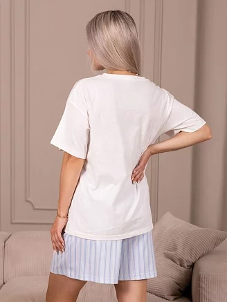 Женский костюм с шортами мод.2227 / Голубой
