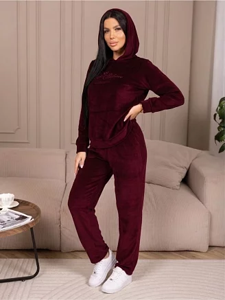 Женский костюм с брюками мод.2303/1 / Бордовый