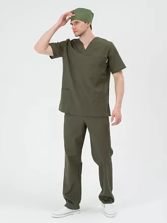 Костюм медицинский хирург М-150 бязь / серо-зеленый