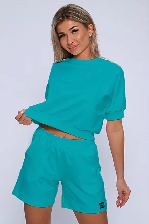 Женский костюм с шортами 78527 / ментол