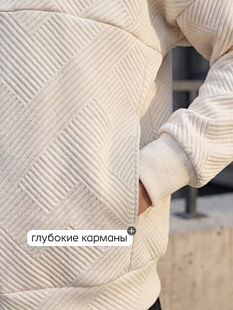 Женский бомбер 20693 / молочный