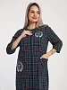 Женский халат Клетка 525 / Зеленый №2