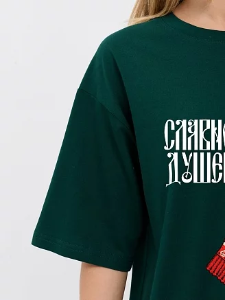 Женская футболка Сувенир-3 / темно-зеленый