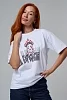 Женская футболка 8580/1 унисекс / белая+королевна №13