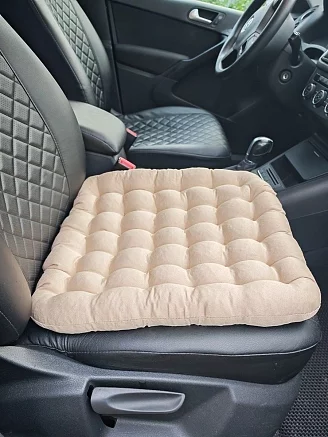 Подушка автомобильная на сиденье "АВТО-БИО" 50x45 / бежевая