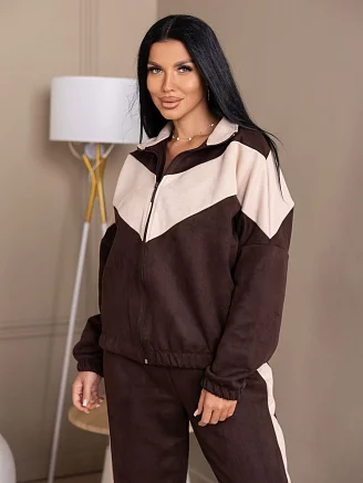 Женский костюм с брюками мод.2229 / Коричневый