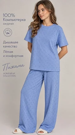 Женский костюм с брюками М-238 / Голубой