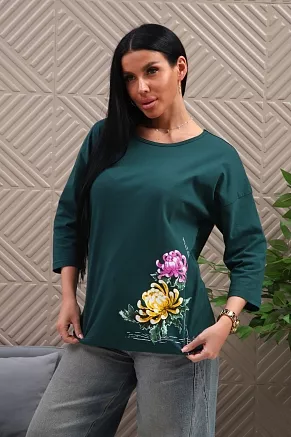 Женская туника 29537 / изумрудный