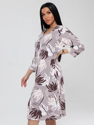 Женский халат Х-80(М) / Какао (цветы)