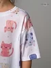 Детский костюм с легинсами Мун / котята на белом, индиго №3