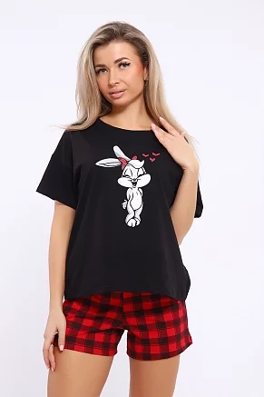 Женский костюм с шортами 88096 / черный