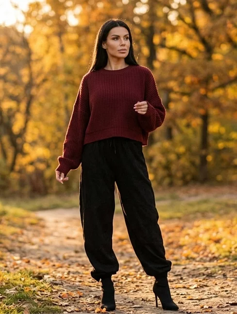 Женские брюки мод.2257/1 / Черный
