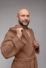 Мужской вафельный халат PandaHug Orlando с капюшоном / мокко №5