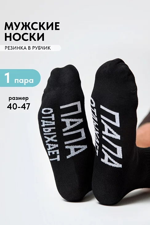 Носки мужские стандарт Папа отдыхает / черный