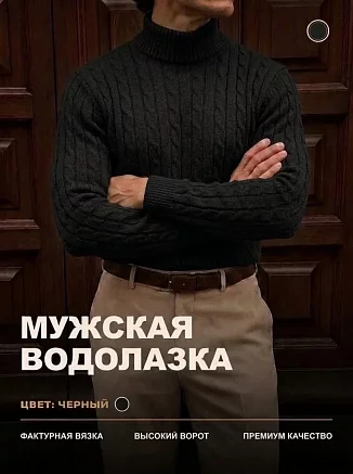 Мужская водолазка 14641 / черный
