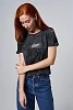 Женская футболка 7502 / черный винтаж+надпись №13