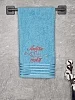 Полотенце махровое с вышивкой 50x90 "Люблю тебя" / синее №1