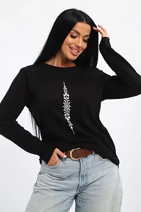 Женский лонгслив 85692 / черный