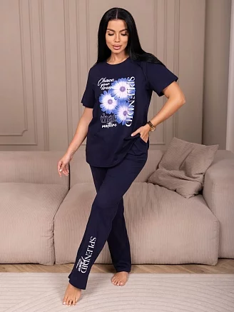 Женский костюм с брюками мод.2268 / Синий