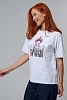 Женская футболка 8580/1 унисекс / белая+королевна №17