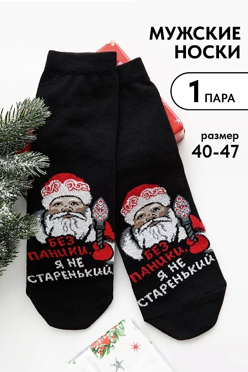 Носки мужские стандарт Без паники / черный