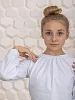 Детский школьный лонгслив "Амелия" / белый №7