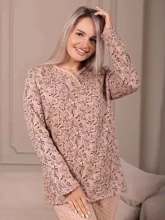 Женская пижама с брюками мод.1759/16 / Бежевый