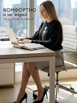 Женский свитшот оверсайз С11 / Черный (сердца)
