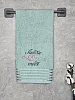 Полотенце махровое с вышивкой 50x90 "Люблю тебя" / зеленое №5