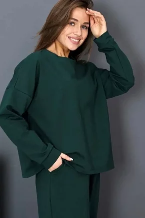 Женский костюм с брюками 35348 / изумрудный
