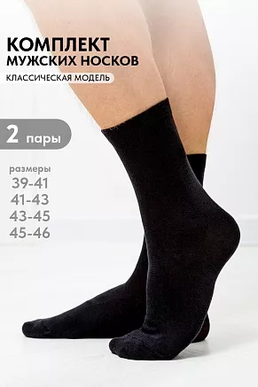 Мужские носки стандарт Блэк (набор 2 пары) / черный
