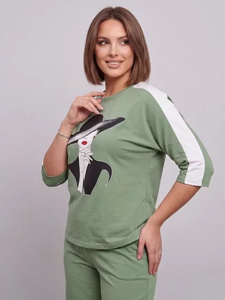 Женский костюм с брюками 52733 / фисташковый
