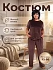 Женский костюм с брюками Велюр / шоколадный №12