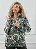 Женский костюм с брюками М-1014 / Узоры петроль №4