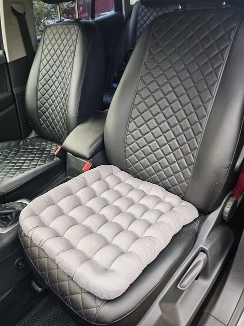 Подушка автомобильная на сиденье "АВТО-БИО" 50x45 / светло-серая