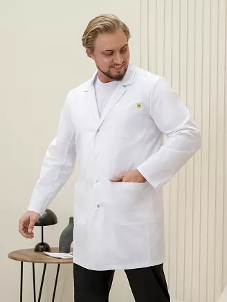 Халат медицинский мужской М-053 Элит-145 / белый